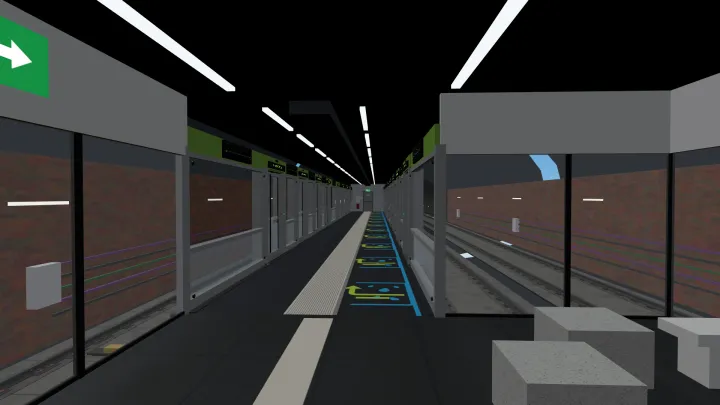 Andén de Trinitat Nova en la L11 del simulador de metro de Barcelona MetroSim
