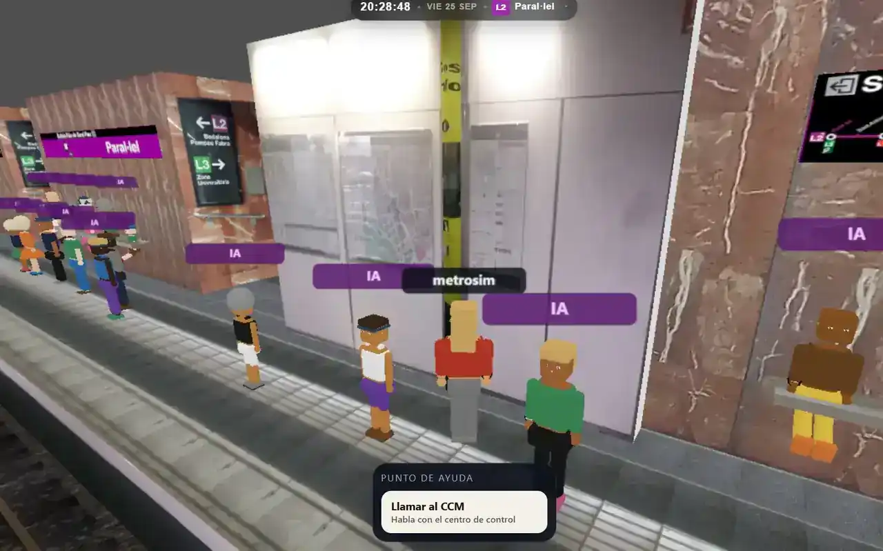 Paral·lel platform, next to the intercom. Help Point menu with the Call CCM button.